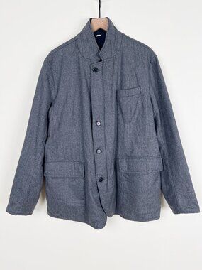 J. Hilburn Reversible Jacket Italian Wool Flannel Utility Hunting Field Coat - L